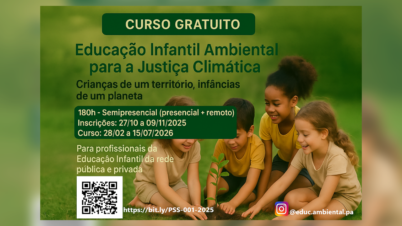 Curso Gratuiro Educação Infantil Ambiental para a Justiça Climática